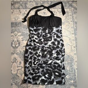 Gray and Black Patterned Garment